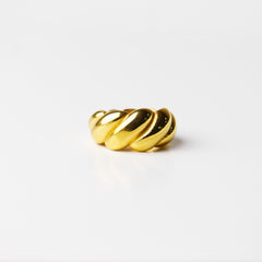 18K Gold Plated Dome Croissant Ring - Local Pitara