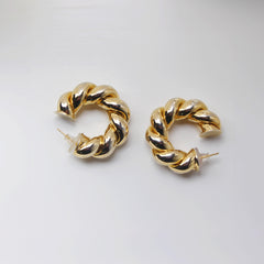 18k Gold Plated Croissant Hoop Earring - Local Pitara