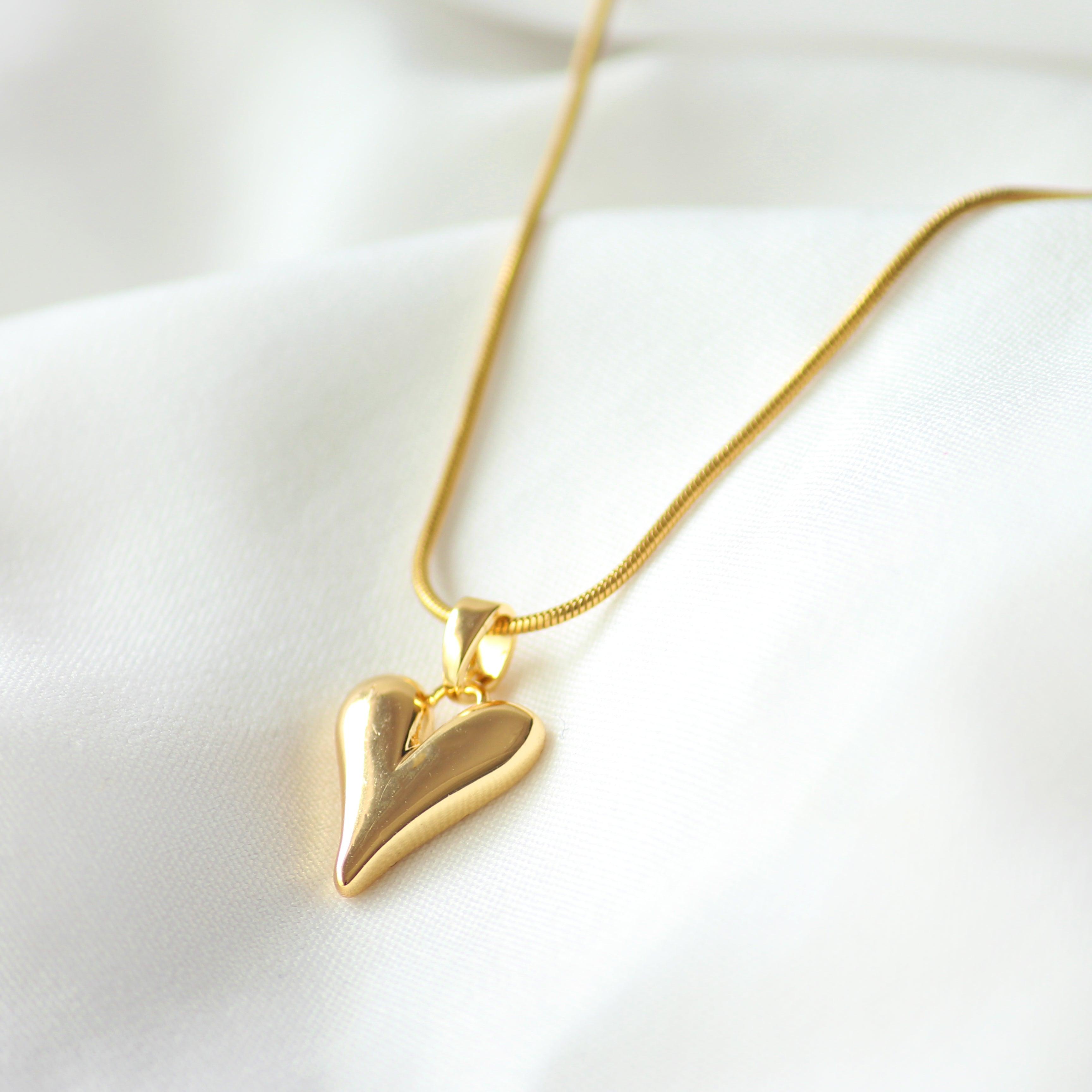 Heart Gold Pendant Necklace - Local Pitara