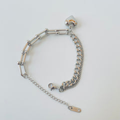 Heart Charm Bracelet - Silver