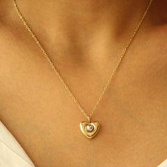 Golden Heart Halo Necklace