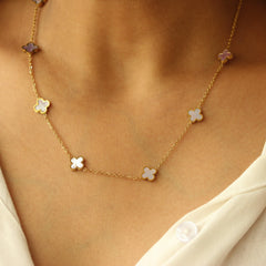 Mother of Pearl Clover Necklace