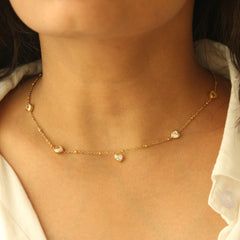 Diamond Heart Choker Necklace