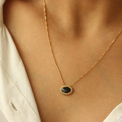 Midnight Oval Necklace