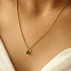 Emerald Drop Necklace