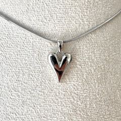 Silver Heart Pendant Necklace