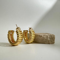 Springy Gold Hoops Earrings