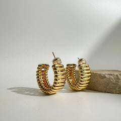 Springy Gold Hoops Earrings