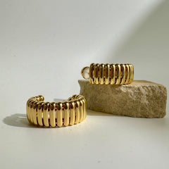 Springy Gold Hoops Earrings