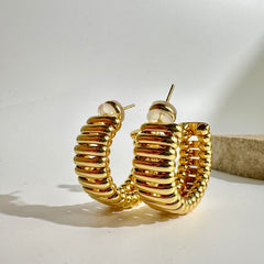 Springy Gold Hoops Earrings