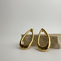 Glistening Oval Drop Earrings