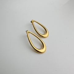 Glistening Oval Drop Earrings