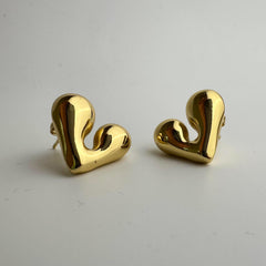 Puffy Heart Studs Earring