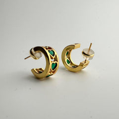 Emerald Heart Earrings