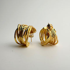 Golden Weave Braided Earrings