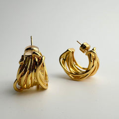 Golden Weave Braided Earrings