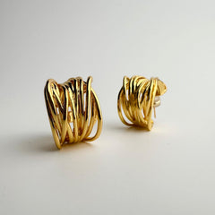 Golden Weave Braided Earrings