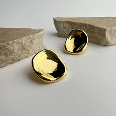 Gold Disc Earrings