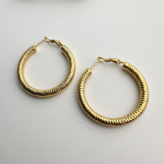 Aurora Textured Gold Hoops Earrings