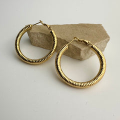 Aurora Textured Gold Hoops Earrings