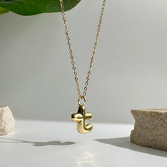 Bubble Initial Charm Necklace