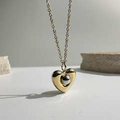 Golden Heart Halo Necklace