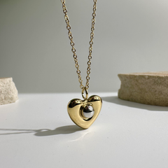 Golden Heart Halo Necklace