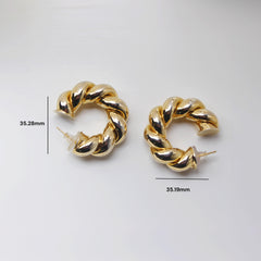 18k Gold Plated Croissant Hoop Earring - Local Pitara