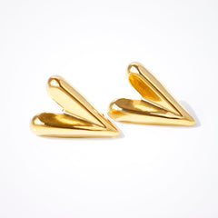 Sharp Heart Stud Earring