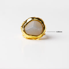 Molten Gold Plated gemstone ring - Local Pitara