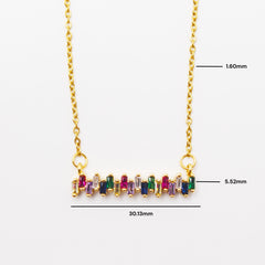 Multicolour Baguette Stainless Steel Necklace - Local Pitara