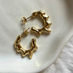 Flame wave Hoops Earring