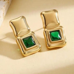 Celestial Green Drops Earring