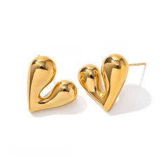 Puffy Heart Studs Earring