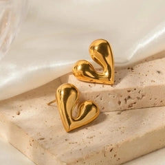 Puffy Heart Studs Earring