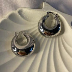 Chunky Silver Hoop Earrings