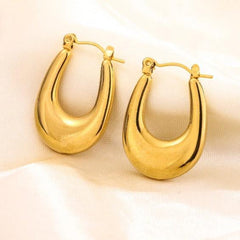 Bold U-Curve Hoops Earring