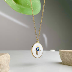 Hamsa Evil Eye Necklace