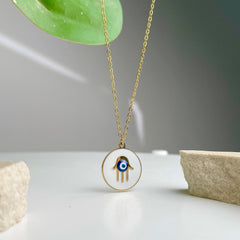 Hamsa Evil Eye Necklace