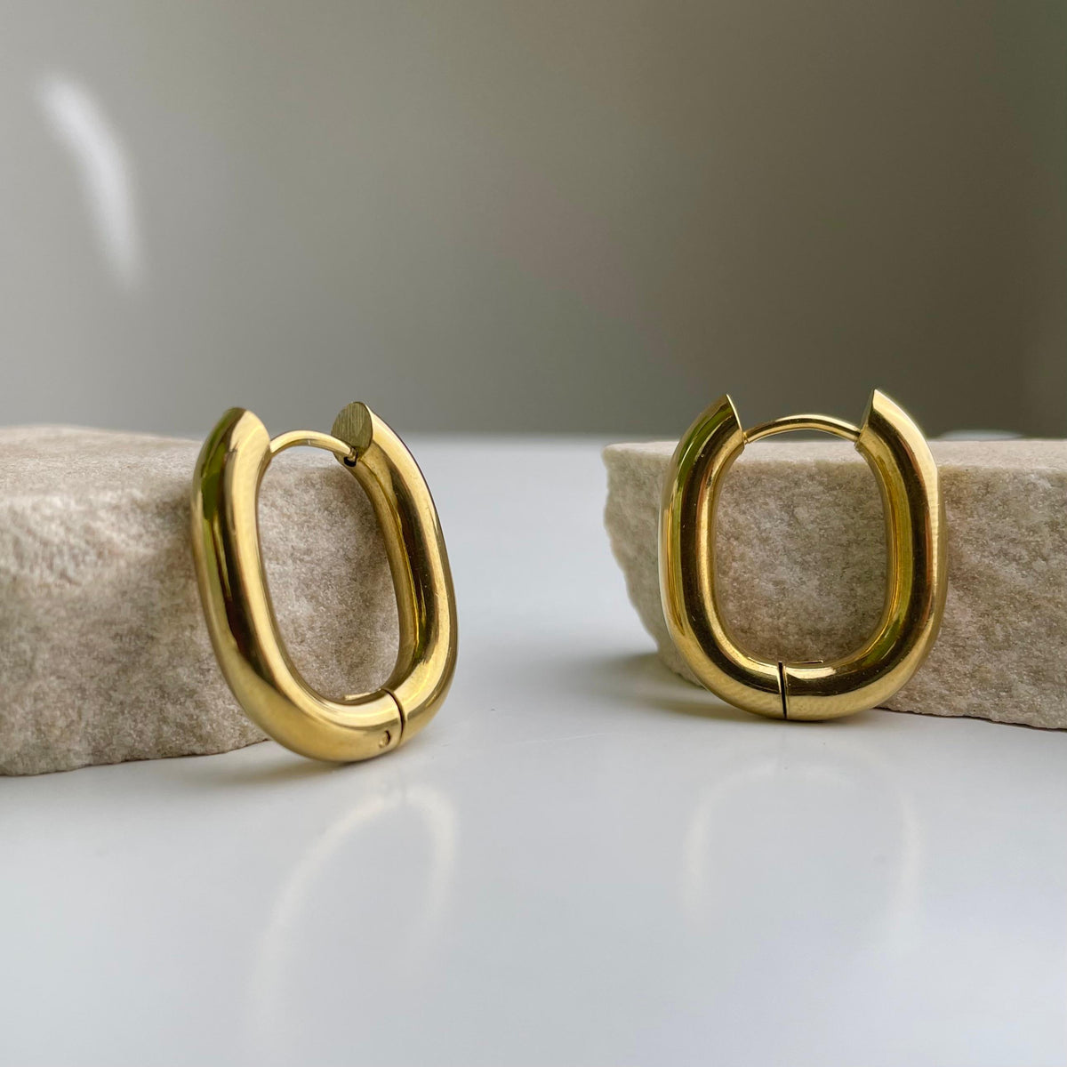 Elegance Oval Hoops Earring