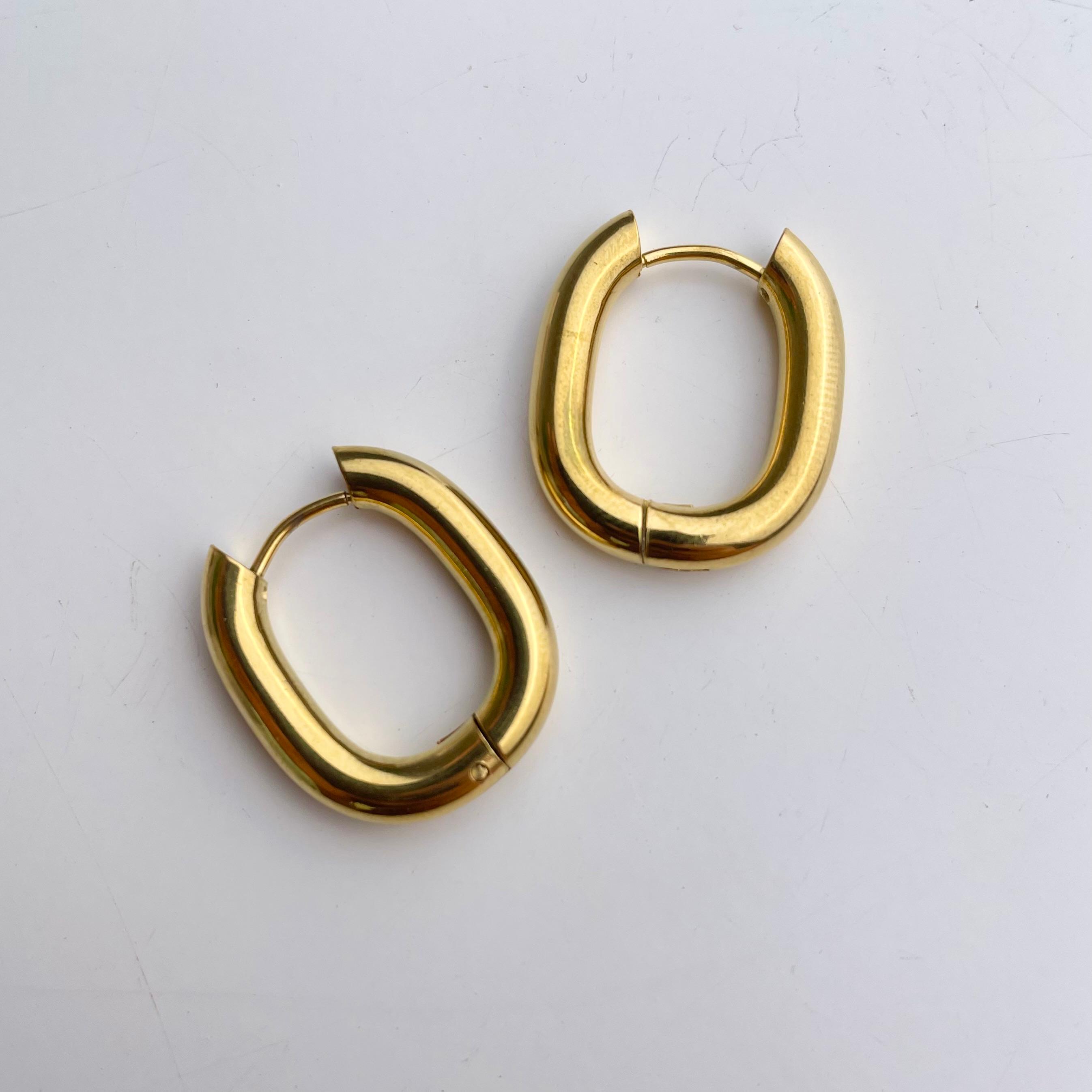 Elegance Oval Hoops Earring