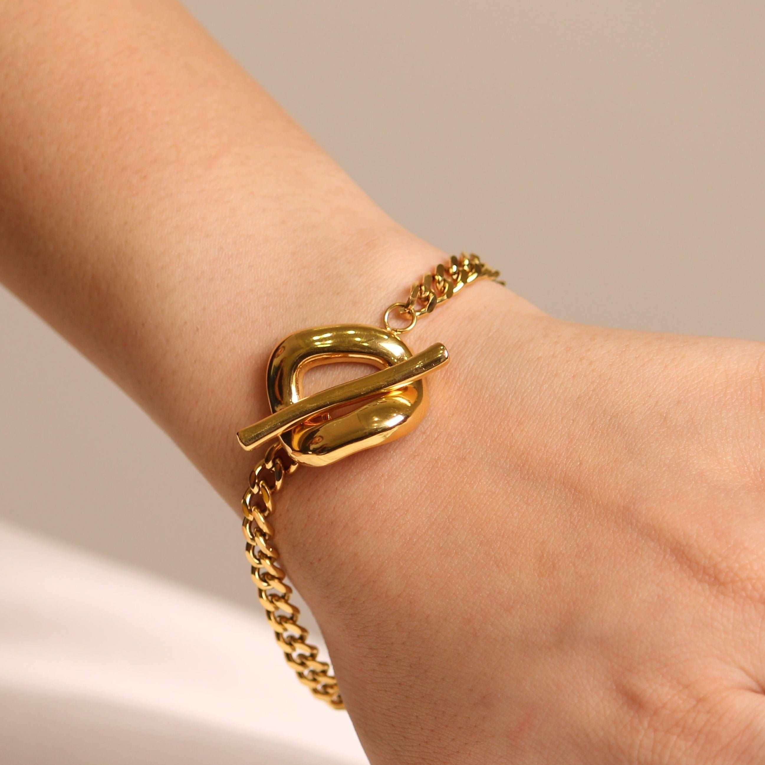 Anna Lock 18kt Gold Plated Bracelet - Local Pitara