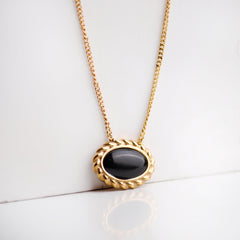 Midnight Oval Necklace