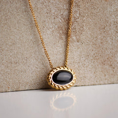 Midnight Oval Necklace