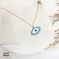 Colored Evil Eye Necklace - Local Pitara