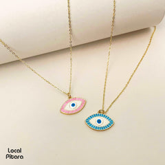 Colored Evil Eye Necklace - Local Pitara