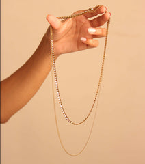 Double Layer Gold Chain Necklace - Local Pitara