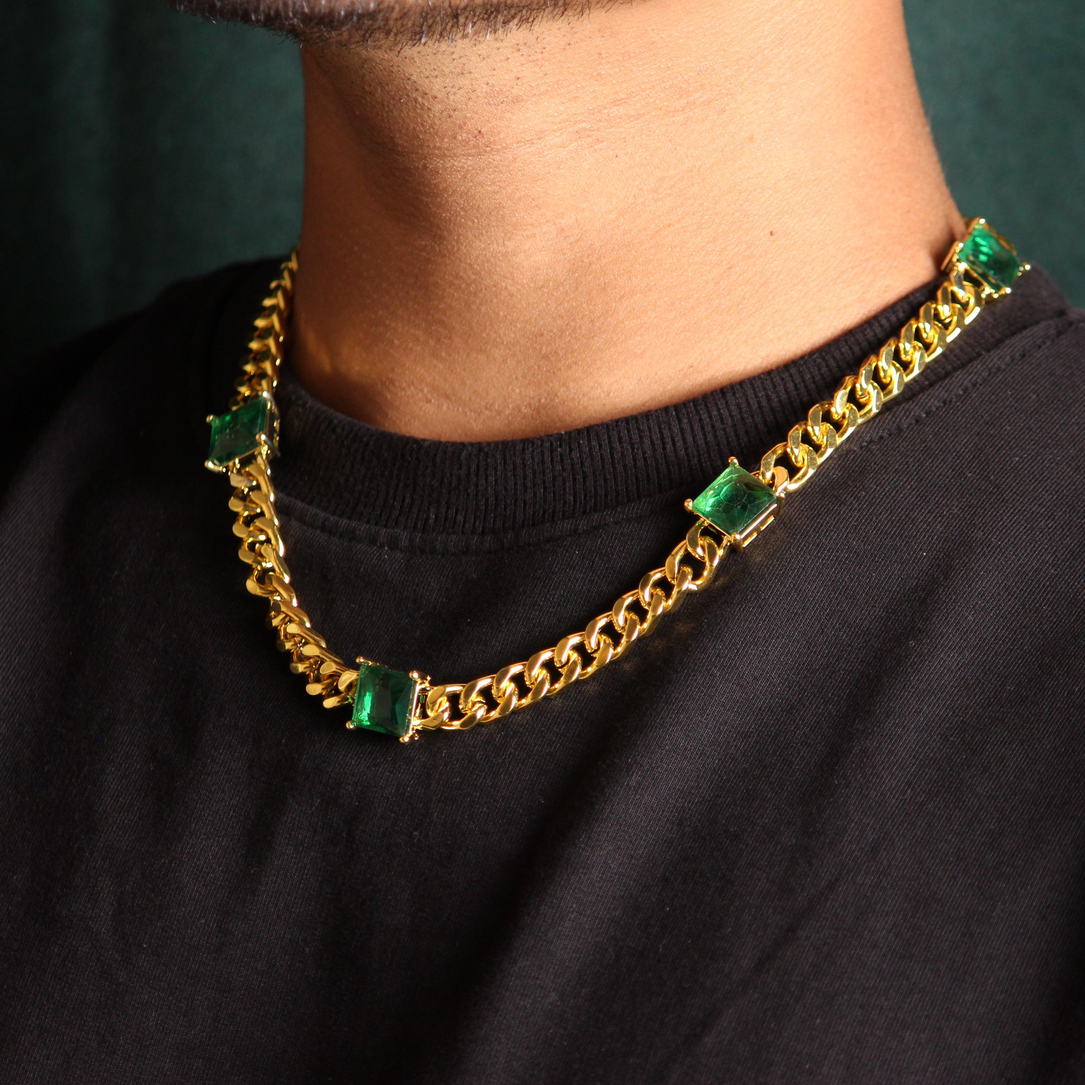 Emerald Cuban Gold Chain - Local Pitara