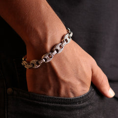 Iced G-Link Silver Bracelet - Local Pitara