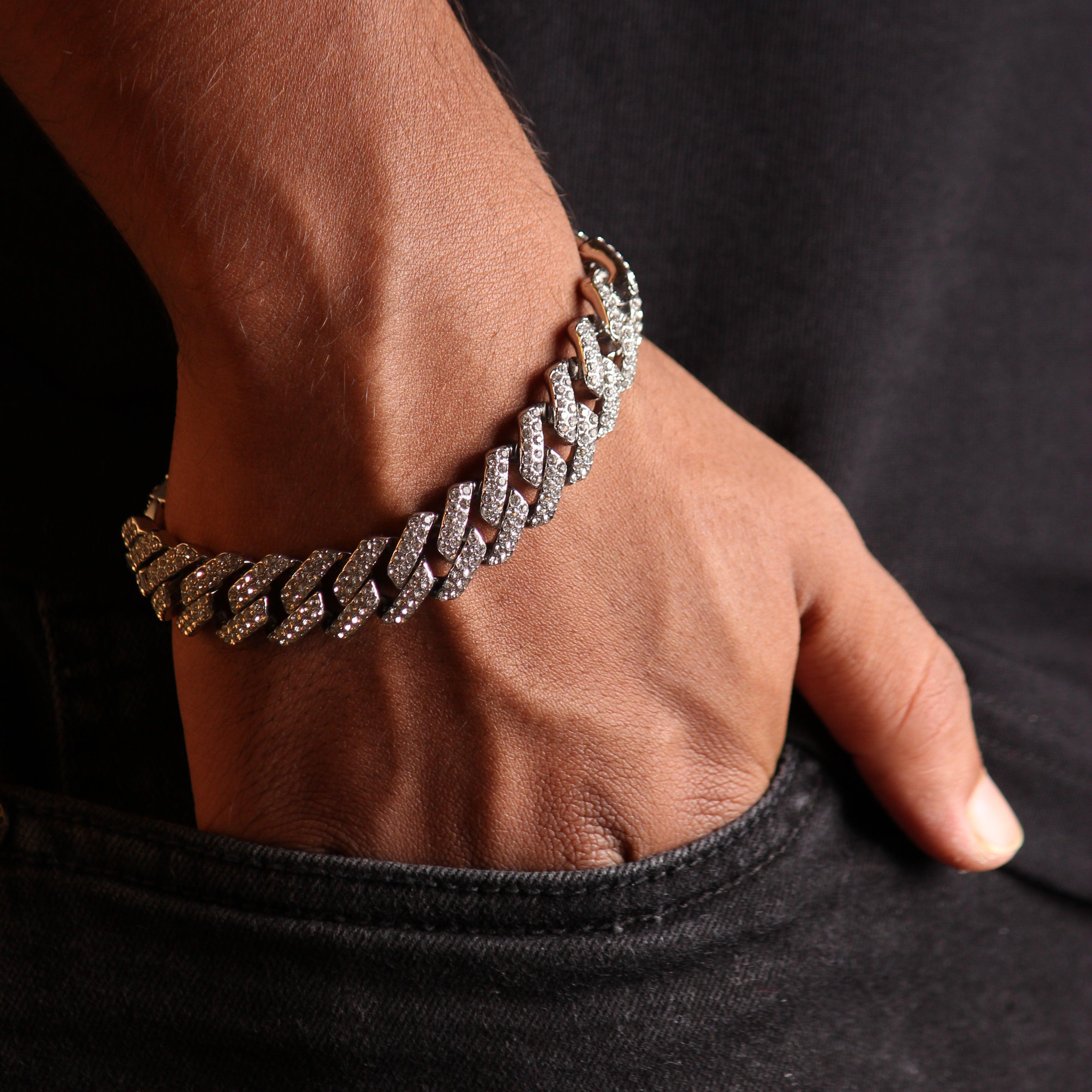 Pave Freezy Cuban Silver Bracelet - Local Pitara